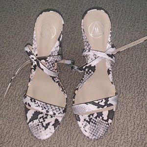 Misguided sandal heels snakeskin